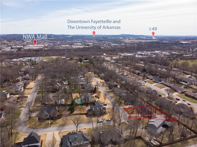 drone / aerial view featuring a residential view