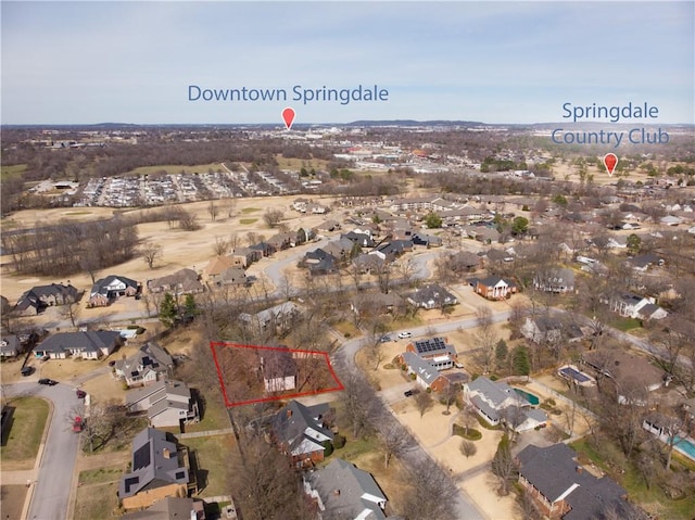 drone / aerial view featuring a residential view