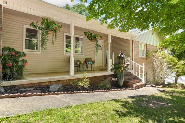 view of front of home with a porch