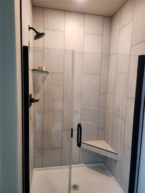 bathroom featuring walk in shower