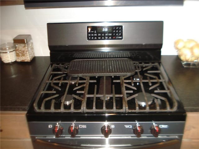 interior details with black gas stove