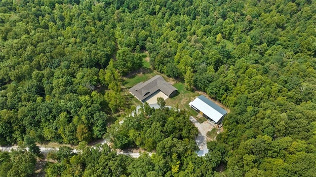 aerial view with a forest view