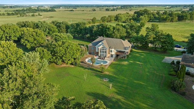 drone / aerial view featuring a rural view