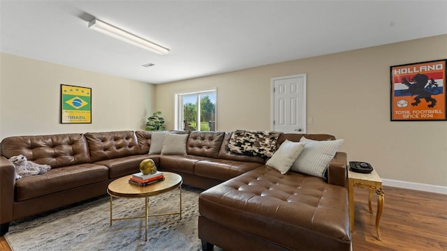 living room featuring hardwood / wood-style flooring