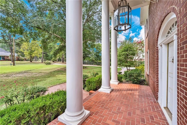 view of patio with covered porch