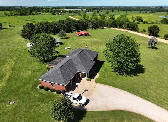 drone / aerial view featuring a rural view