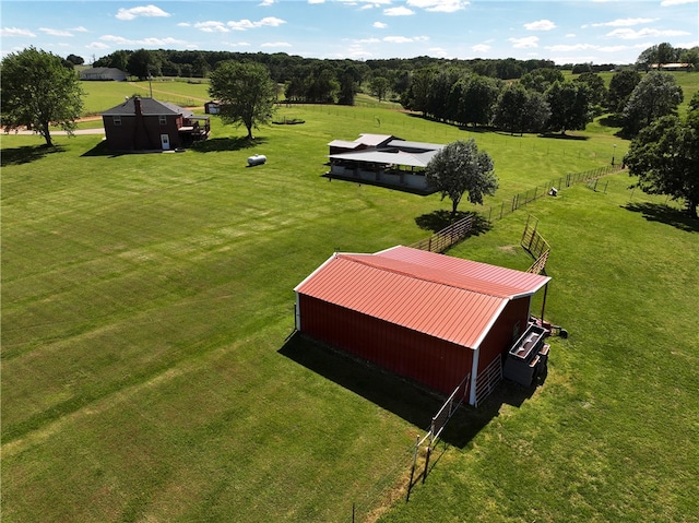 aerial view with a rural view