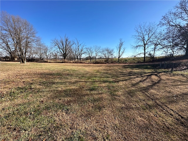 view of yard with a rural view