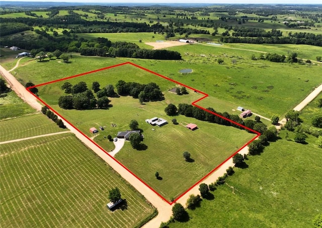 42 County Road 640, Green Forest, AR 72638 - birds eye view of property featuring a rural view