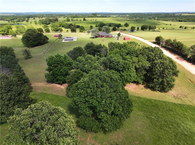 aerial view with a rural view