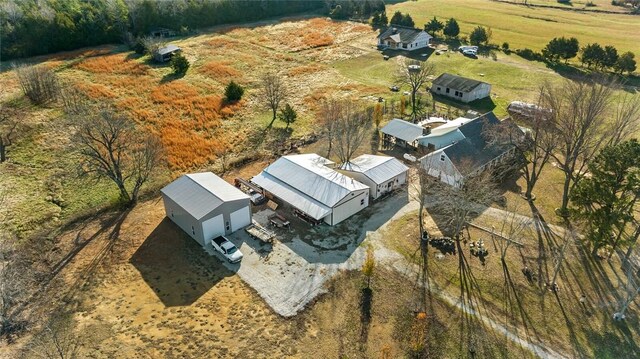 drone / aerial view with a rural view