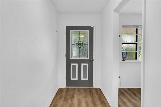 entryway featuring light hardwood / wood-style flooring