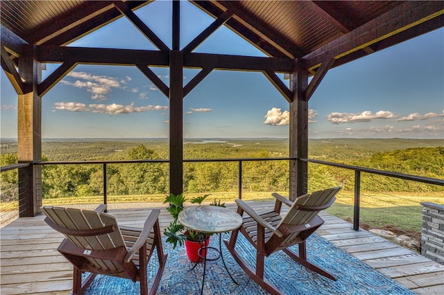 deck featuring a gazebo