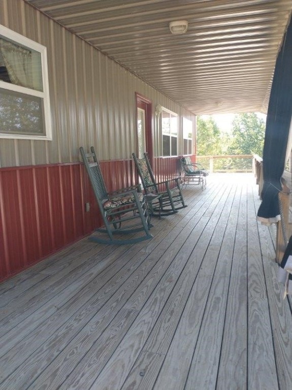 deck with a porch