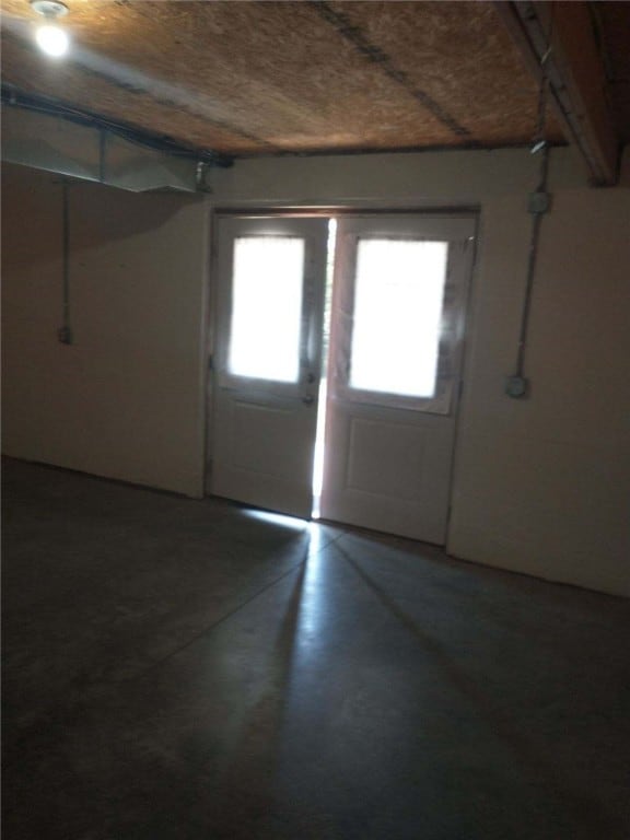 entryway with concrete flooring