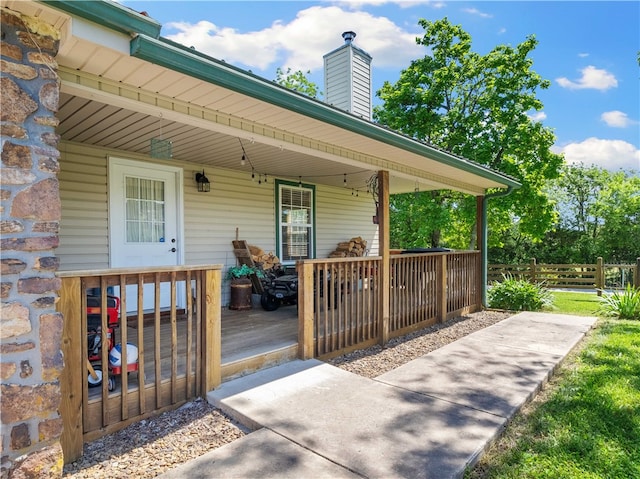 exterior space with a porch