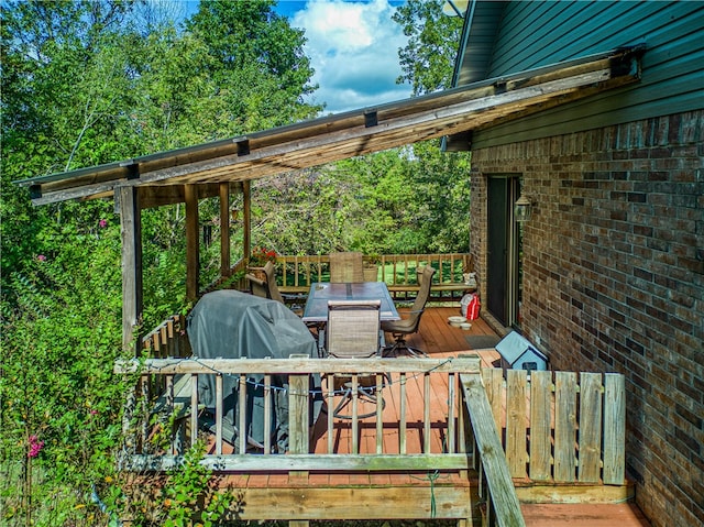 view of patio featuring a deck