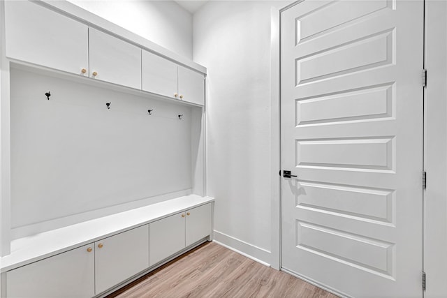 mudroom featuring light hardwood / wood-style flooring