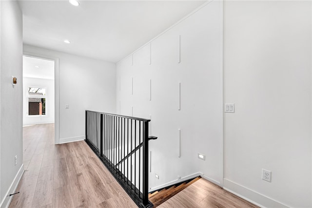 hallway featuring light wood-type flooring