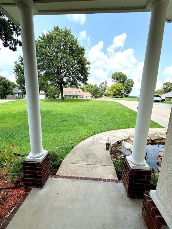 view of yard with a patio area