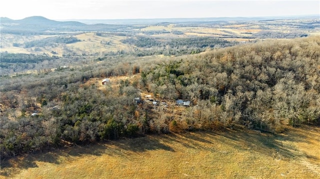 drone / aerial view with a mountain view