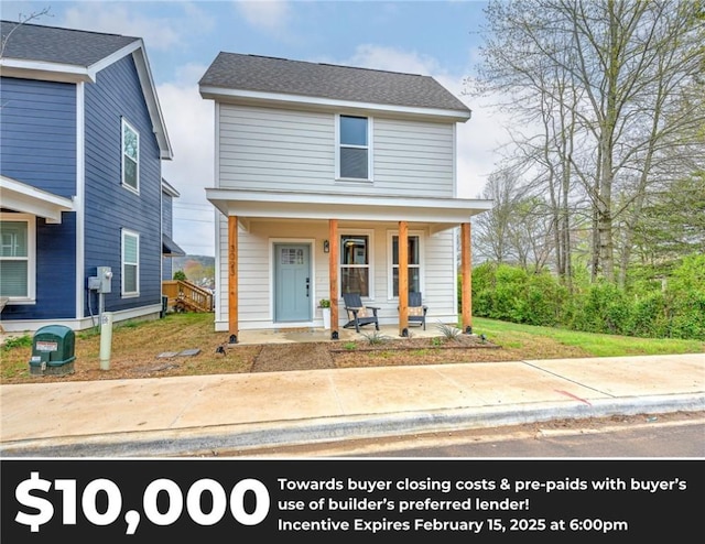 view of front of house featuring covered porch