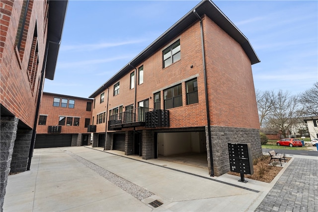 view of building exterior with a garage