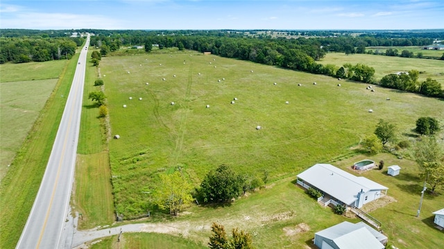 bird's eye view featuring a rural view