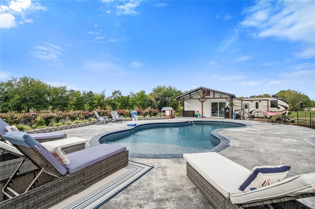 view of pool with a patio area