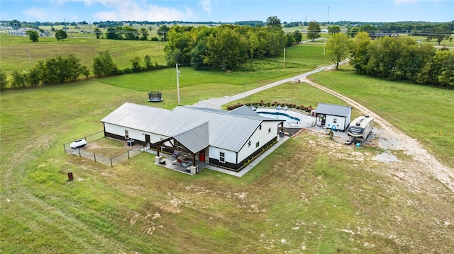 bird's eye view with a rural view