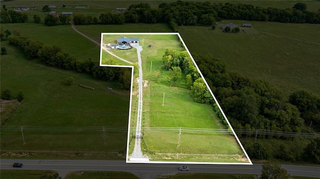 bird's eye view with a rural view