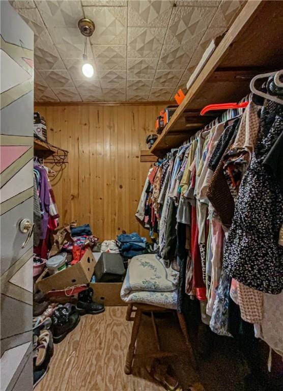 spacious closet featuring wood finished floors