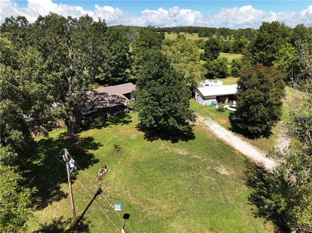 aerial view with a wooded view