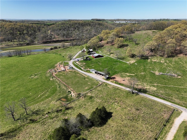 drone / aerial view featuring a rural view