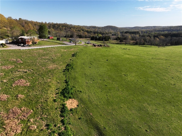 aerial view with a rural view