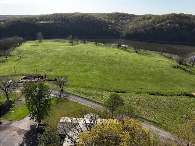 bird's eye view with a rural view