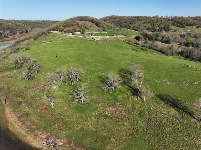 drone / aerial view with a rural view