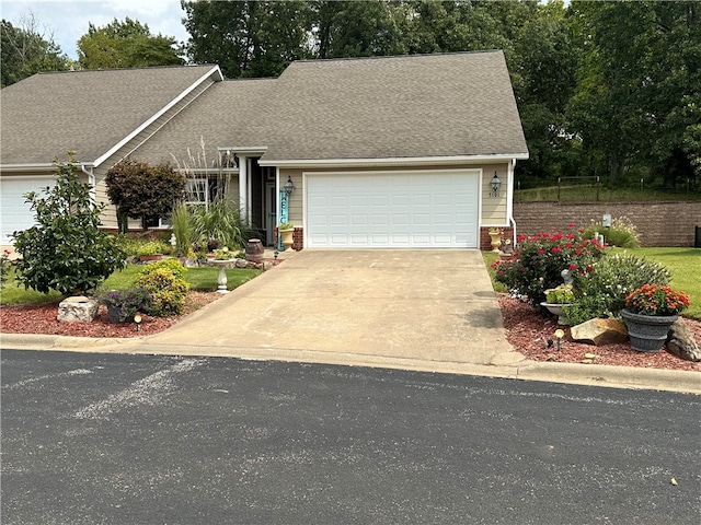 view of front facade with a garage