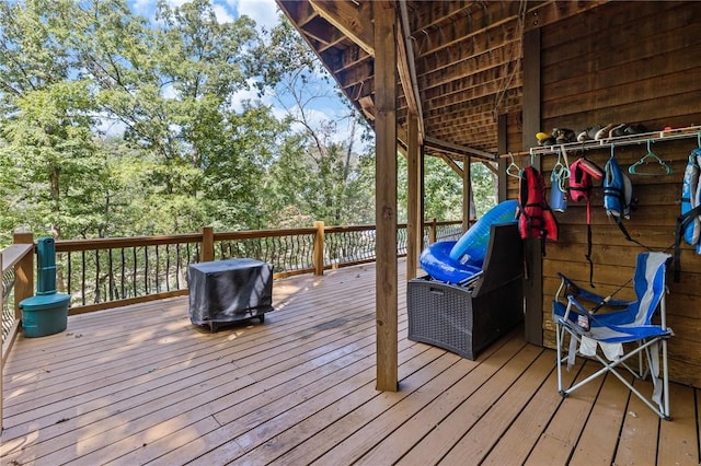 deck with area for grilling