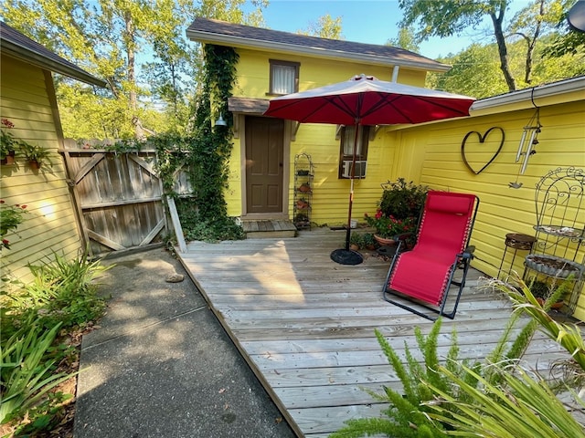 view of wooden deck