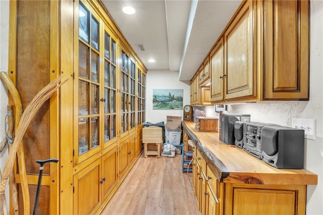 interior space with light hardwood / wood-style floors