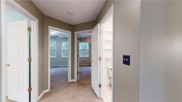 11566 Hickory Dr, Garfield, AR 72732 - hallway featuring light colored carpet and baseboards
