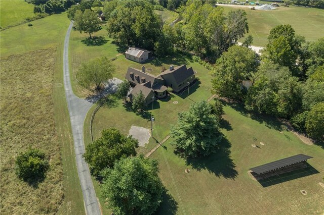 bird's eye view with a rural view