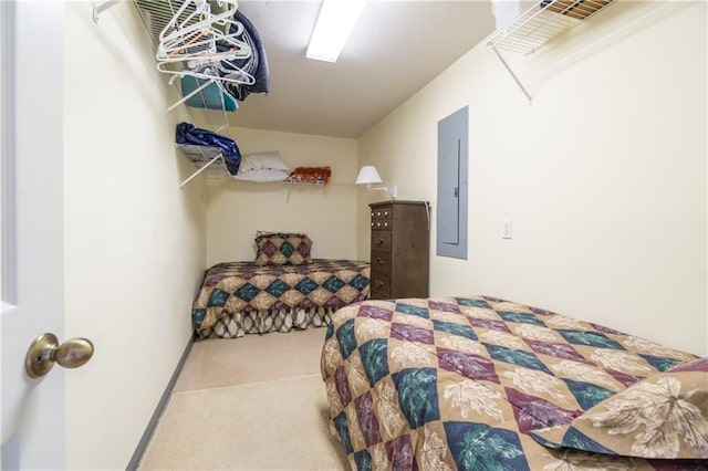 bedroom featuring electric panel