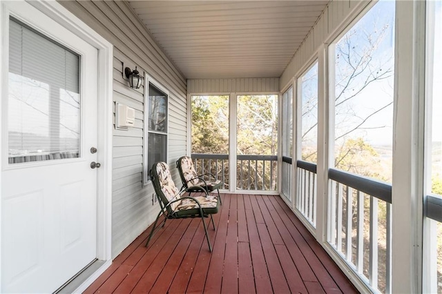 view of unfurnished sunroom