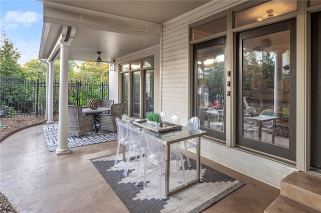 view of patio featuring french doors