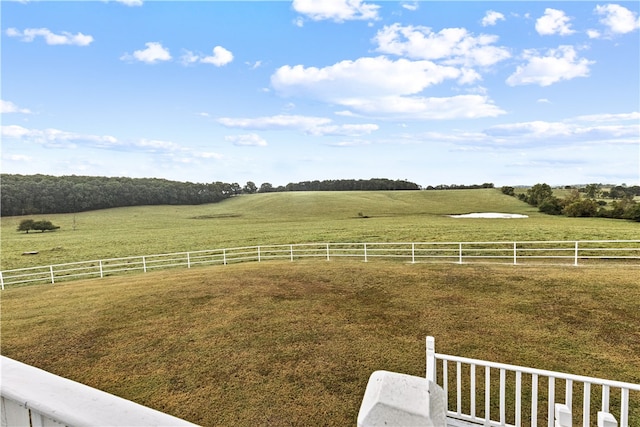 view of yard featuring a rural view