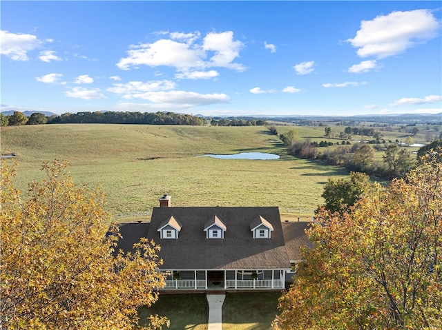 bird's eye view featuring a rural view