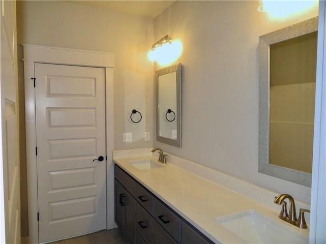 full bathroom featuring double vanity and a sink