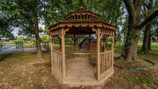 view of property's community with a gazebo